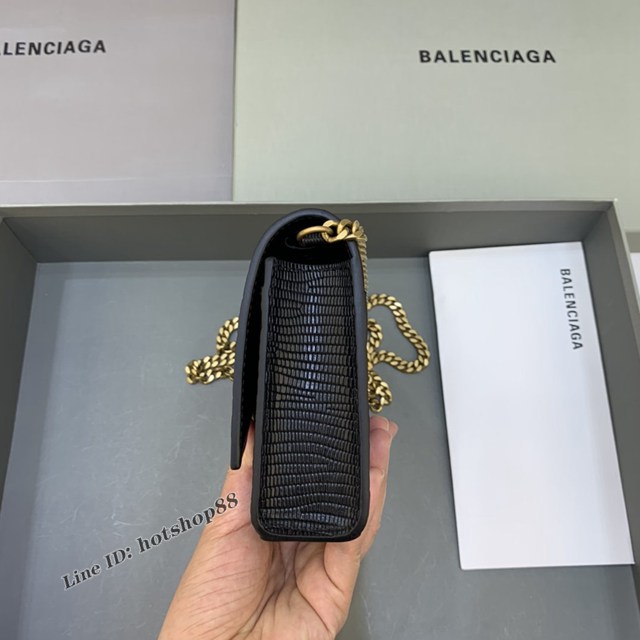 Balenciaga專櫃爆款鱷魚紋迷你女士肩背包 巴黎世家沙漏鏈條斜挎包 fyj1858